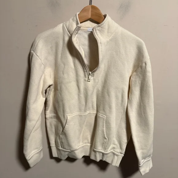Beyond Yoga Recharge 1/4 Zip Pullover Sweater in Cream- Size XS - Picture 5 of 9